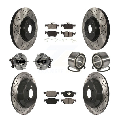 Hub Bearing Coated Brake Rotor Pad Front Rear Kit (10Pc) For Ford Escape Lincoln