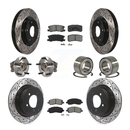 Hub Bearing Coat Brake Rotor Pad Front Rear Kit (10Pc) For 12 Mitsubishi RVR FWD