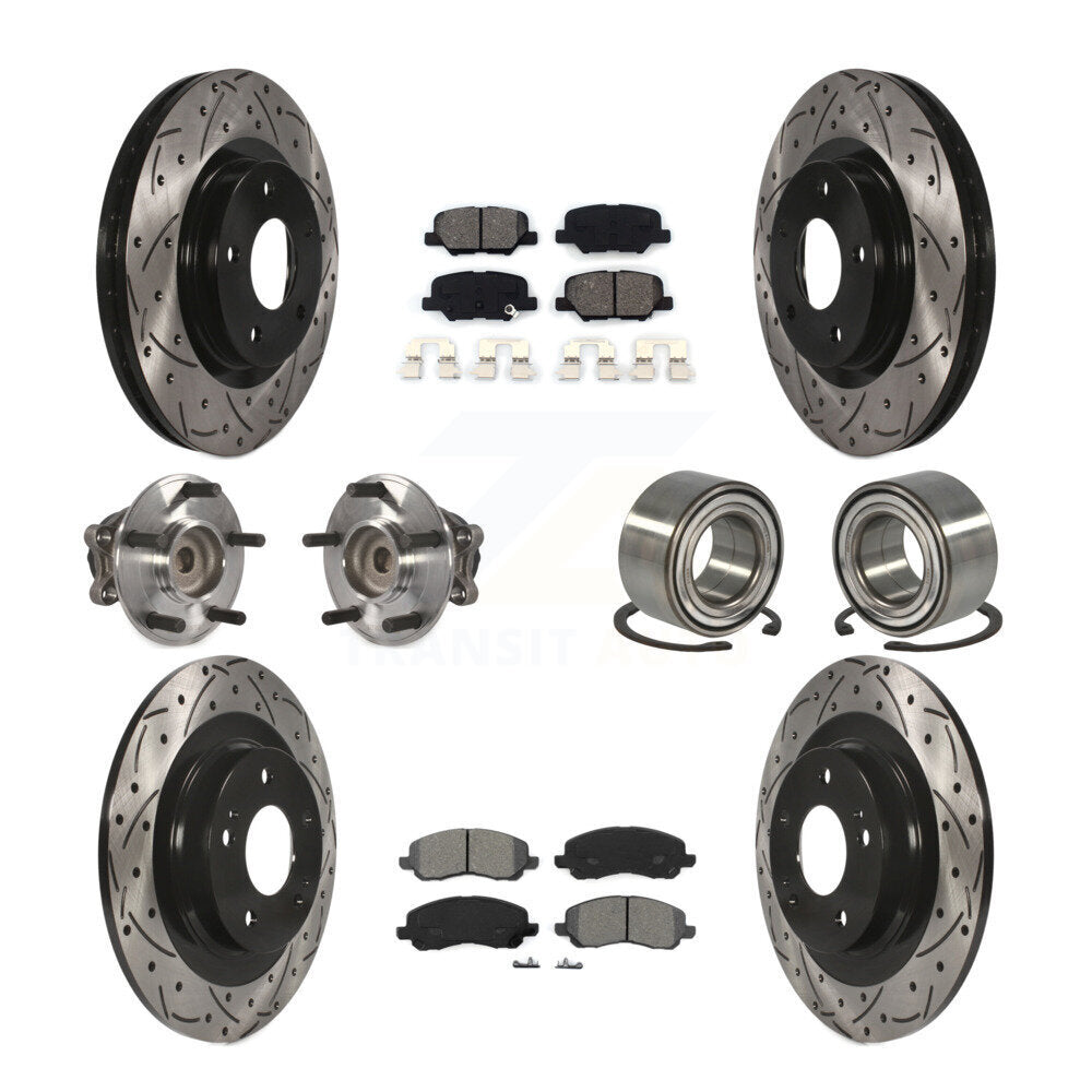 Hub Bearing Coat Brake Rotor Pads Front Rear Kit (10Pc) For Mitsubishi RVR Sport