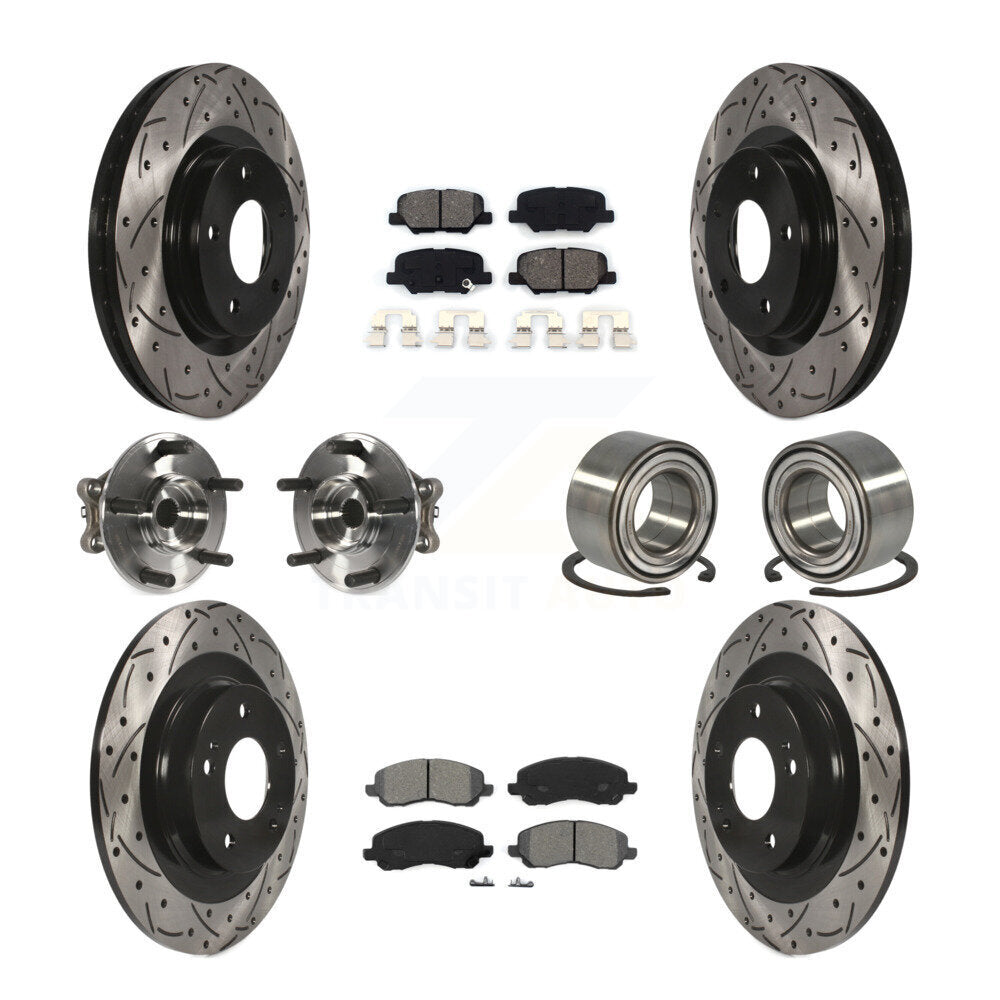 Hub Bearing Coat Brake Rotor Pads Front Rear Kit (10Pc) For Mitsubishi RVR Sport
