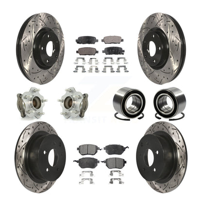 Hub Bearing Coat Brake Rotor Pads Front Rear Kit (10Pc) For Nissan Altima Maxima