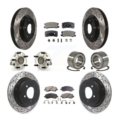 Hub Bearing Coat Brake Rotor Pads Front Rear Kit (10Pc) For Jeep Patriot Compass