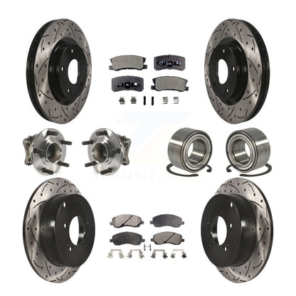 Hub Bearing Coat Brake Rotor Pads Front Rear Kit (10Pc) For Mitsubishi Outlander