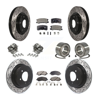 Hub Bearing Coat Brake Rotor Pads Front Rear Kit (10Pc) For Mitsubishi Outlander