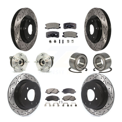 Hub Bearing Coat Brake Rotor Pads Front Rear Kit (10Pc) For Mitsubishi Outlander