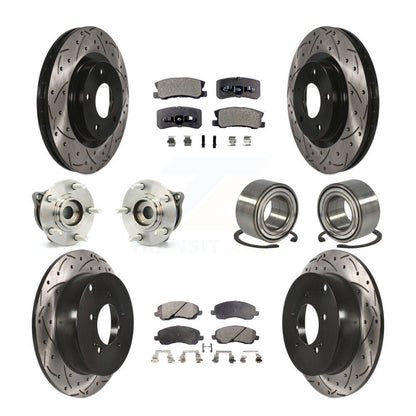 Hub Bearing Coat Brake Rotor Pads Front Rear Kit (10Pc) For Mitsubishi Outlander