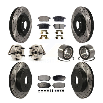Hub Bearing Coat Brake Rotor Pads Front Rear Kit (10Pc) For 07-15 Mazda CX-9 AWD
