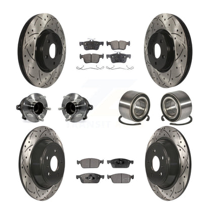 Hub Bearing Coated Brake Rotor Pad Front Rear Kit (10Pc) For Ford Escape Lincoln