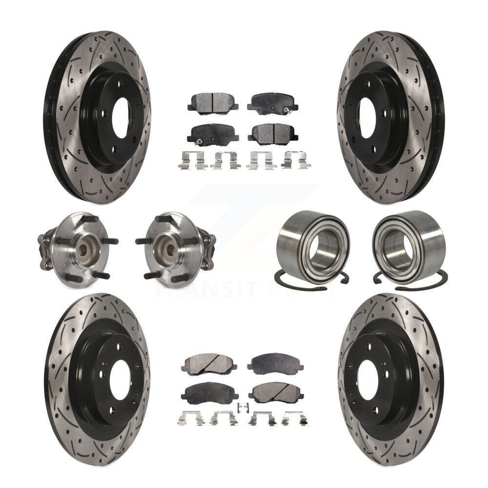 Hub Bearing Coat Brake Rotor Pads Front Rear Kit (10Pc) For Mitsubishi RVR Sport