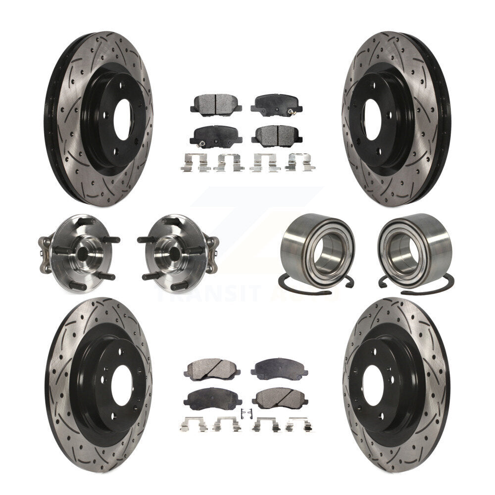Hub Bearing Coat Brake Rotor Pads Front Rear Kit (10Pc) For Mitsubishi RVR Sport