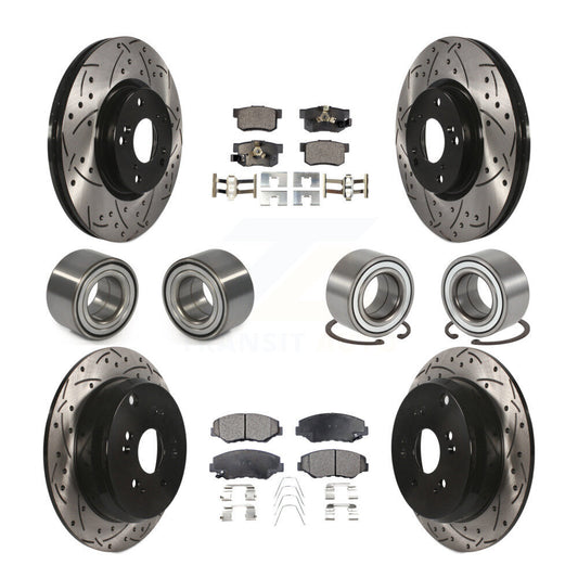 Bearing Coated Brake Rotor & Pads Front Rear Kit (10Pc) For 2005-2006 Honda CR-V
