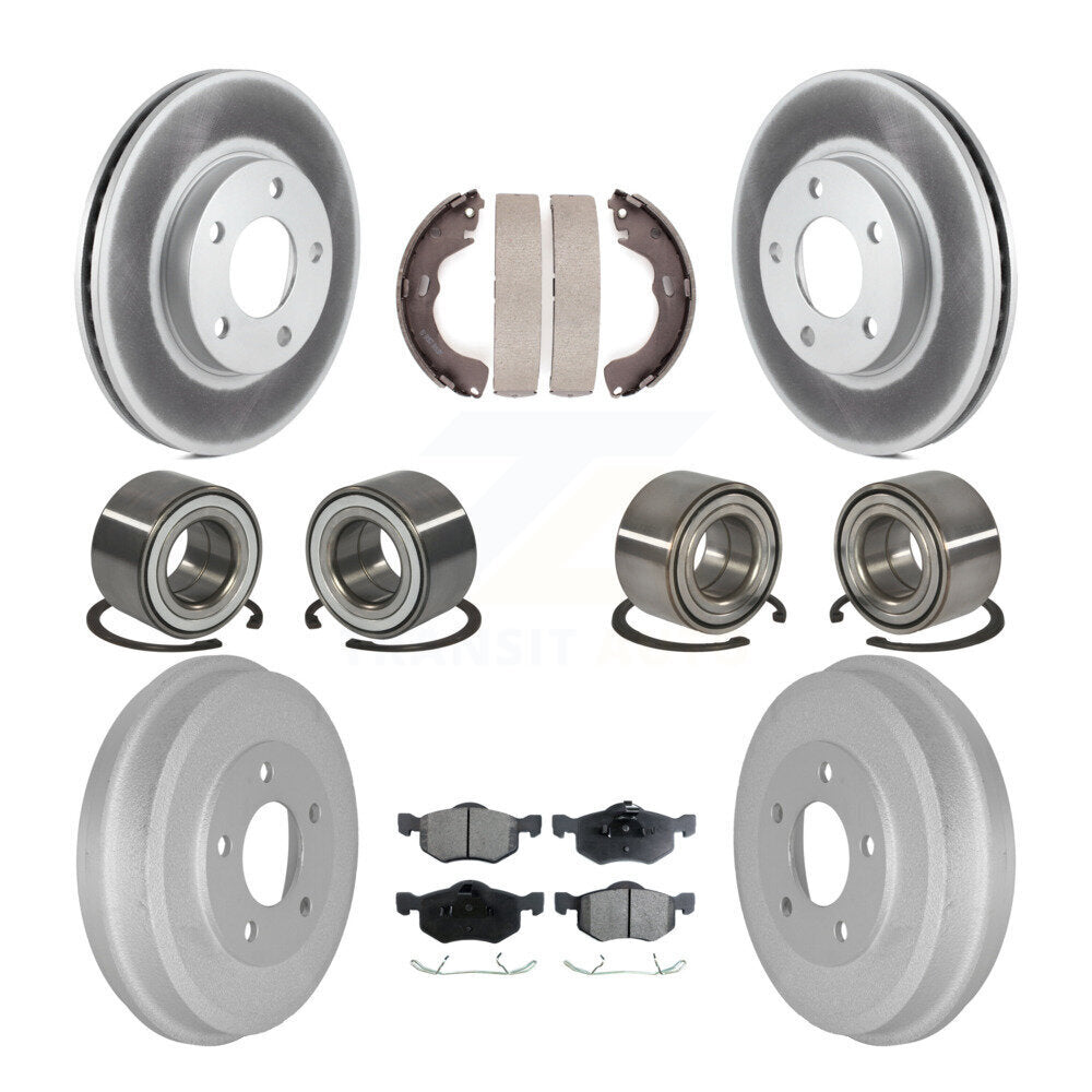Bearing Coated Brake Rotor Pads Shoe Front Rear Kit (10Pc) For Ford Escape Mazda