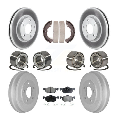 Bearing Coated Brake Rotor Pads Shoe Front Rear Kit (10Pc) For Ford Escape Mazda