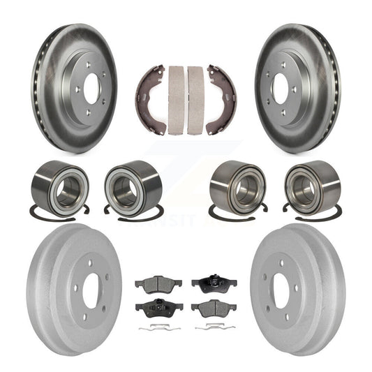 Bearing Coated Brake Rotor Pads Shoe Front Rear Kit (10Pc) For Ford Escape Mazda