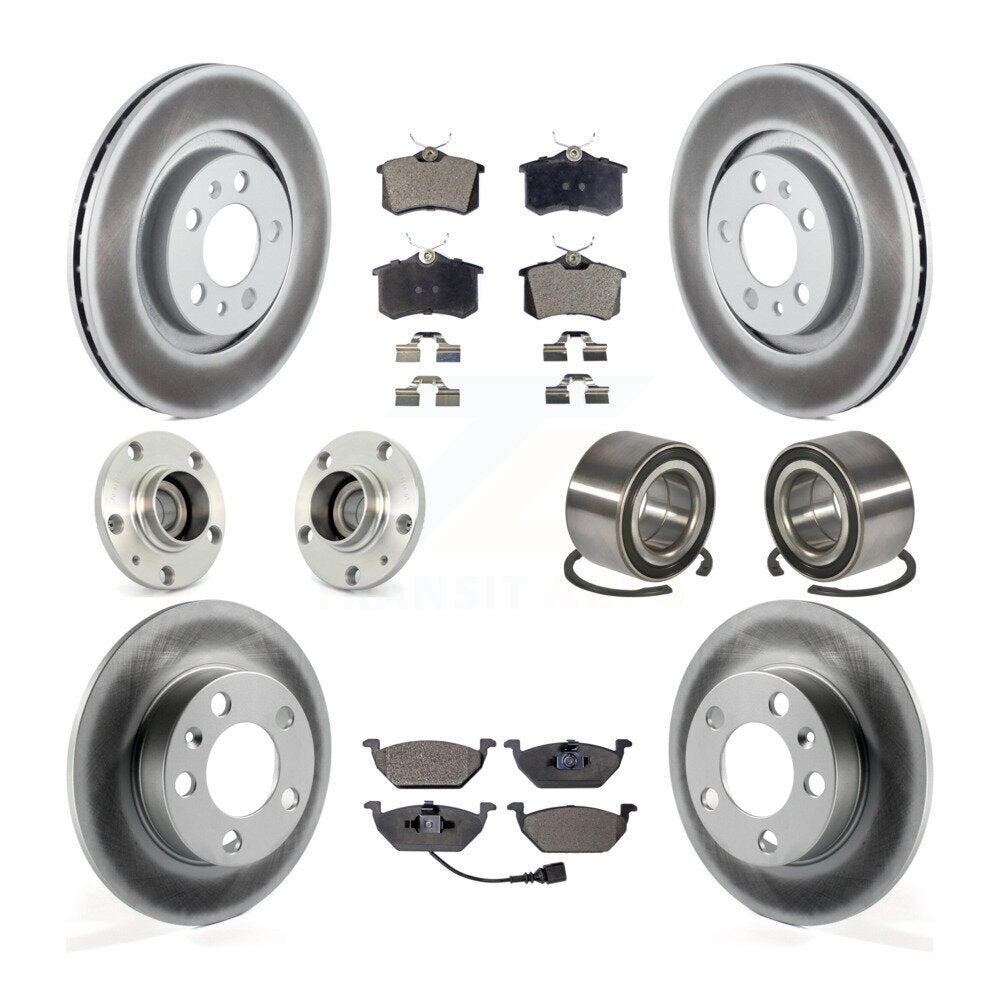 Hub Bearing Coated Brake Rotor & Pad Front Rear Kit (10Pc) For Volkswagen Beetle
