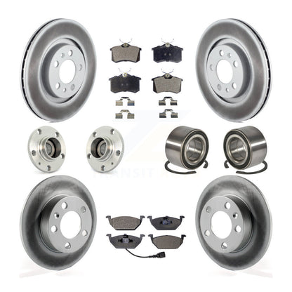 Hub Bearing Coated Brake Rotor & Pad Front Rear Kit (10Pc) For Volkswagen Beetle