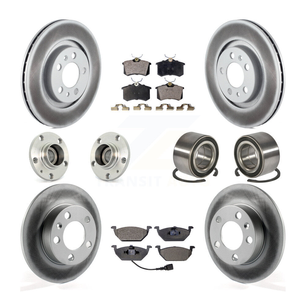 Hub Bearing Coat Brake Rotor Pads Front Rear Kit (10Pc) For Volkswagen Golf City