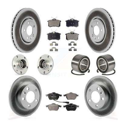 Hub Bearing Coated Brake Rotor & Pad Front Rear Kit (10Pc) For Volkswagen Beetle