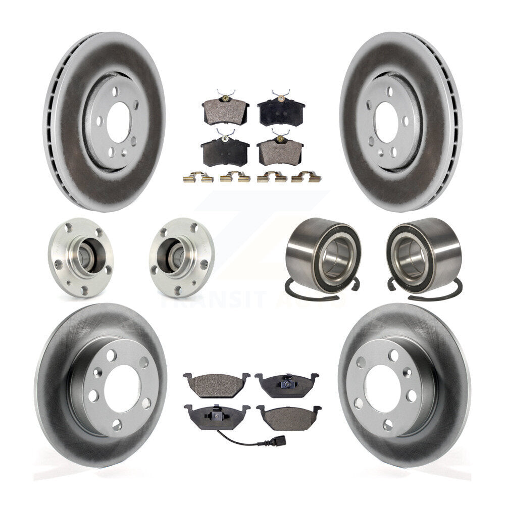 Hub Bearing Coat Brake Rotor Pads Front Rear Kit (10Pc) For Volkswagen Golf 2.0L