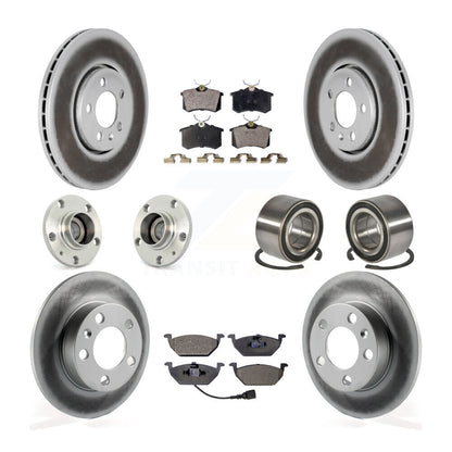 Hub Bearing Coat Brake Rotor Pads Front Rear Kit (10Pc) For Volkswagen Golf 2.0L