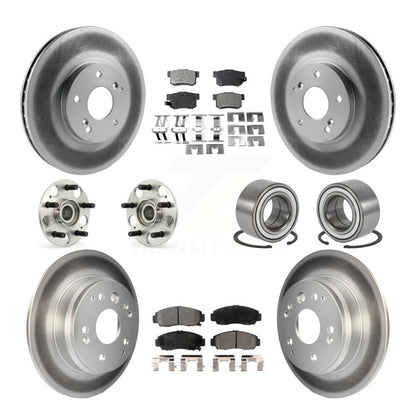 Hub Bearing Coated Brake Rotor Pads Front Rear Kit (10Pc) For 1999-2003 Acura TL