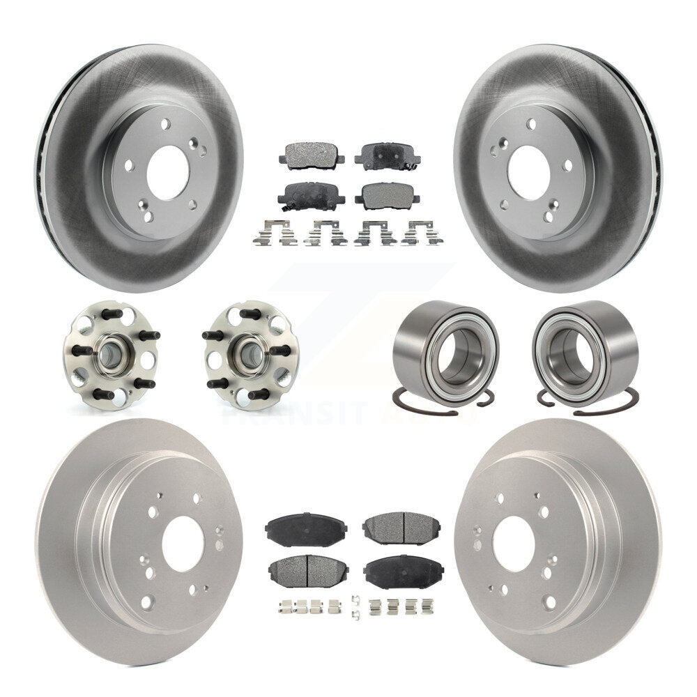 Hub Bearing Coated Brake Rotor Pad Front Rear Kit (10Pc) For 02-04 Honda Odyssey
