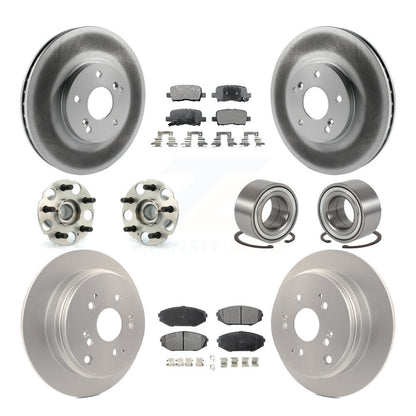 Hub Bearing Coated Brake Rotor Pad Front Rear Kit (10Pc) For 02-04 Honda Odyssey