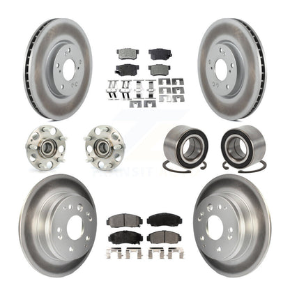 Hub Bearing Coated Disc Brake Rotors And Pads Front Rear Kit (10Pc) For Acura TL