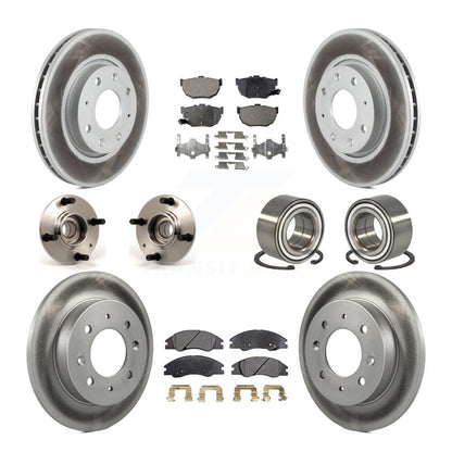 Hub Bearing Coat Brake Rotor Pads Front Rear Kit (10Pc) For Kia Spectra Spectra5