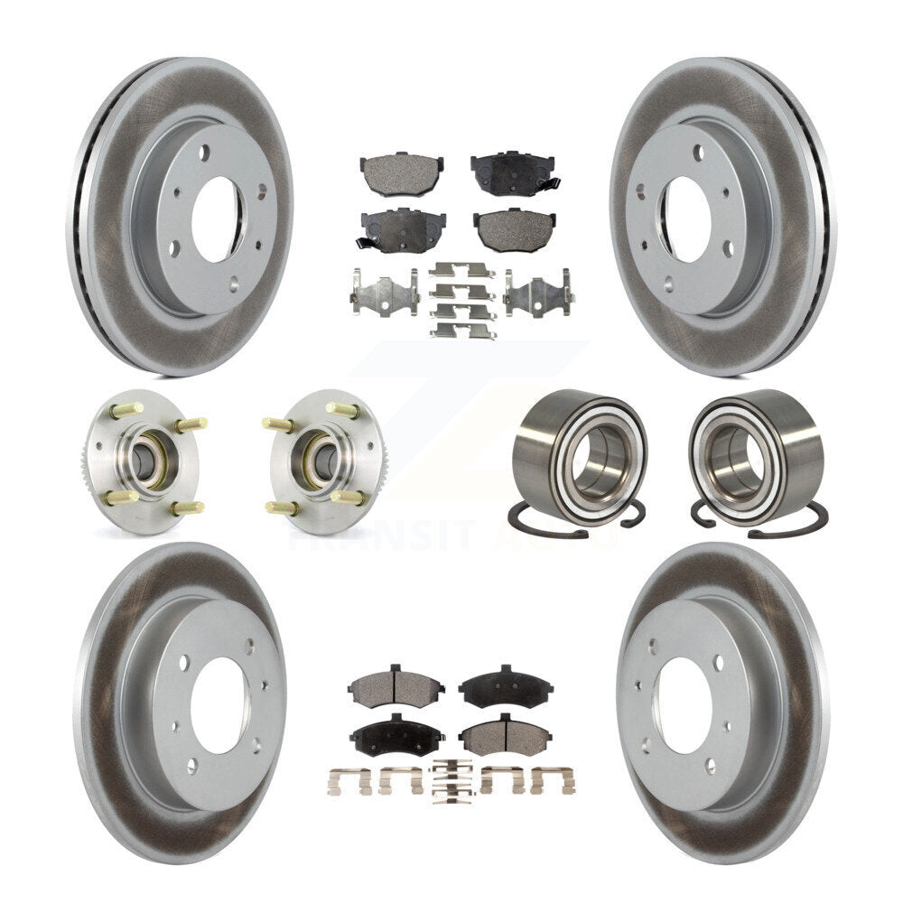 Hub Bearing Coated Brake Rotor And Pad Front Rear Kit (10Pc) For Hyundai Elantra