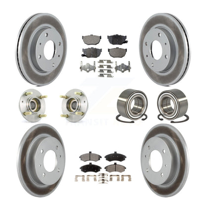 Hub Bearing Coated Brake Rotor And Pad Front Rear Kit (10Pc) For Hyundai Elantra