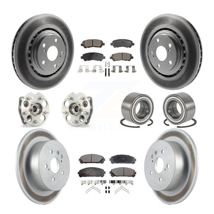 Hub Bearing Coat Brake Rotor Pad Front Rear Kit (10Pc) For Toyota Highlander AWD