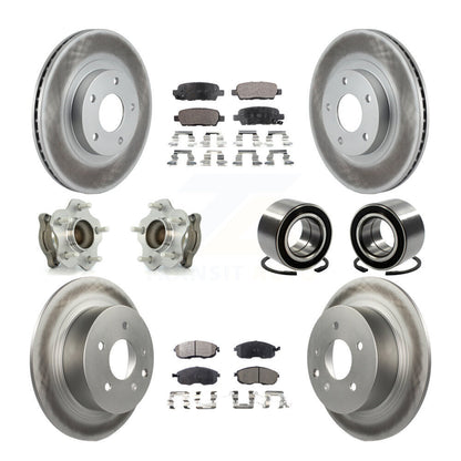 Hub Bearing Coated Disc Brake Rotor Pads Front Rear Kit (10Pc) For Nissan Altima