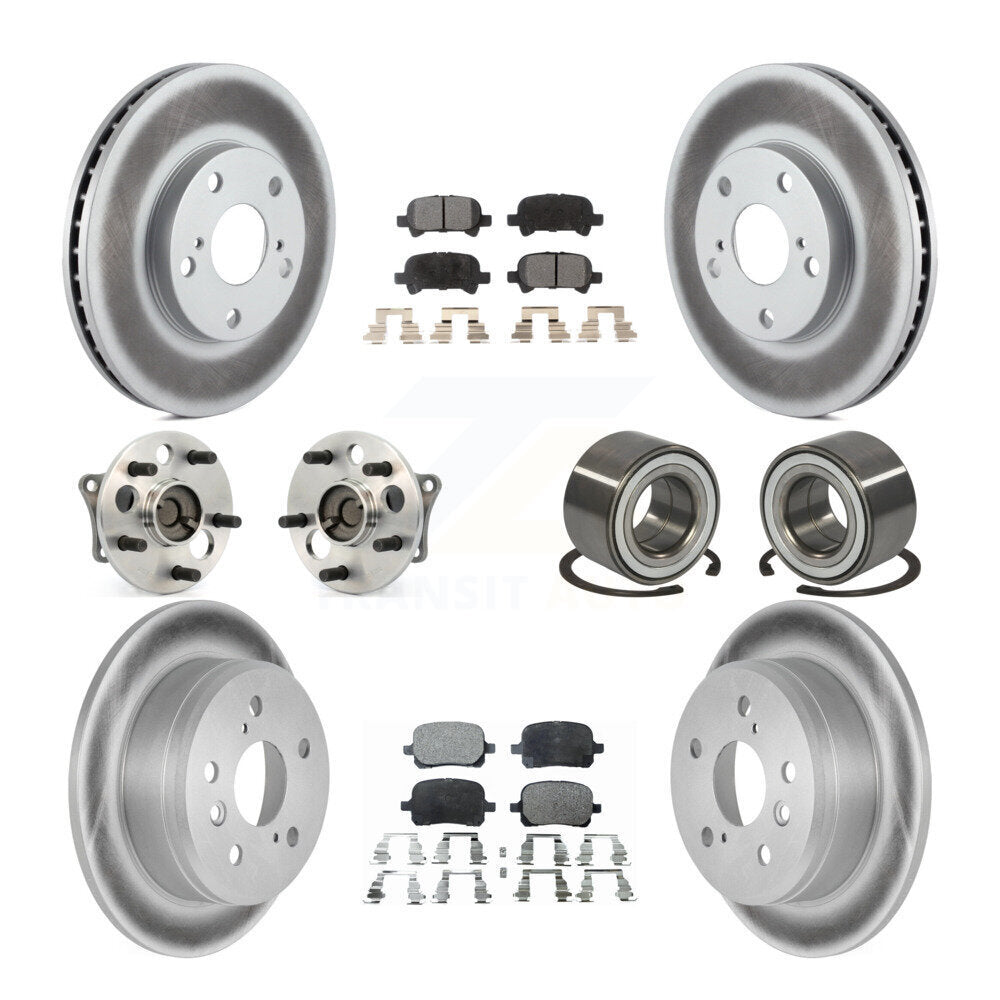 Hub Bearing Coated Brake Rotor Pad Front Rear Kit (10Pc) For Toyota Camry Solara