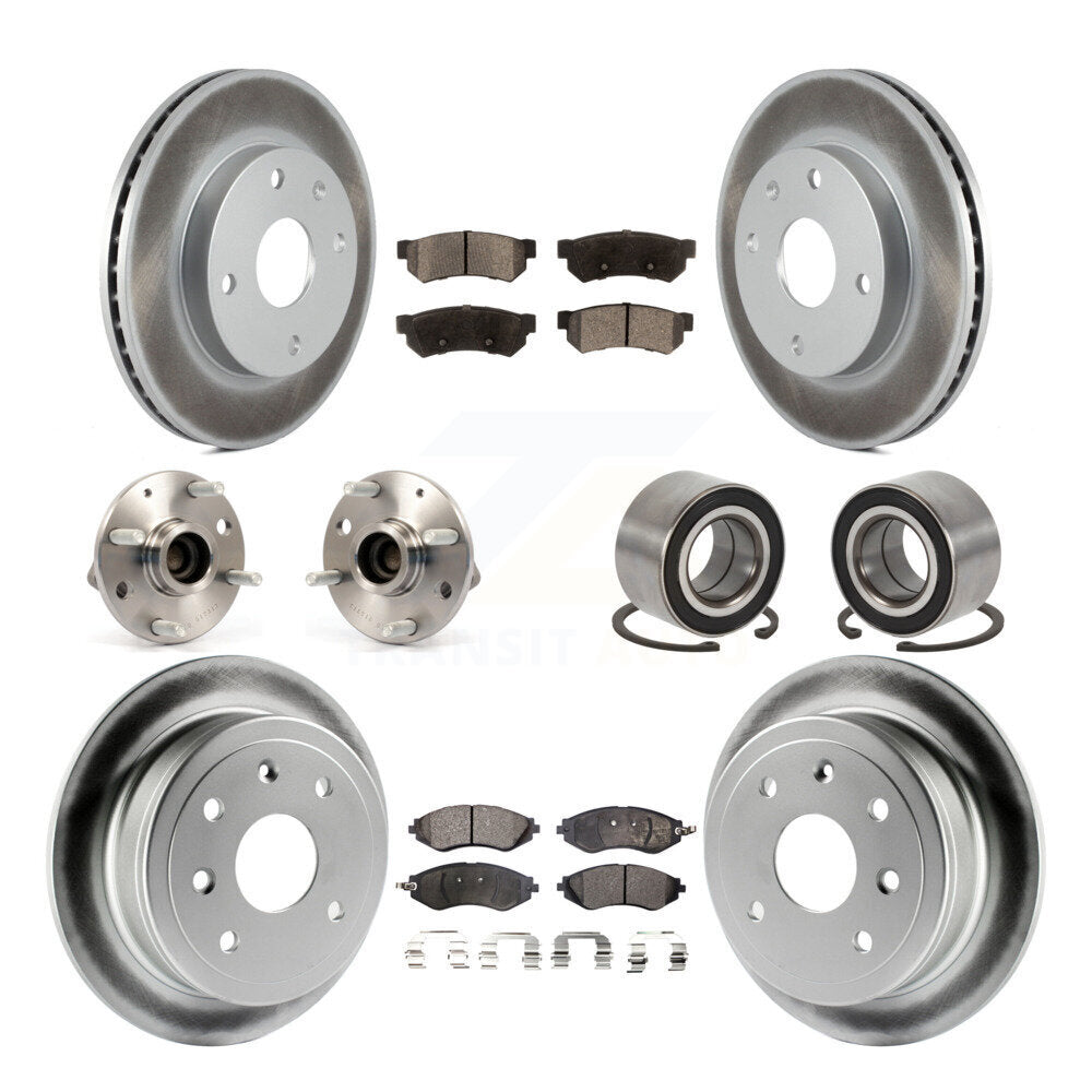 Hub Bearing Coat Brake Rotor Pads Front Rear Kit (10Pc) For Chevrolet Optra Reno