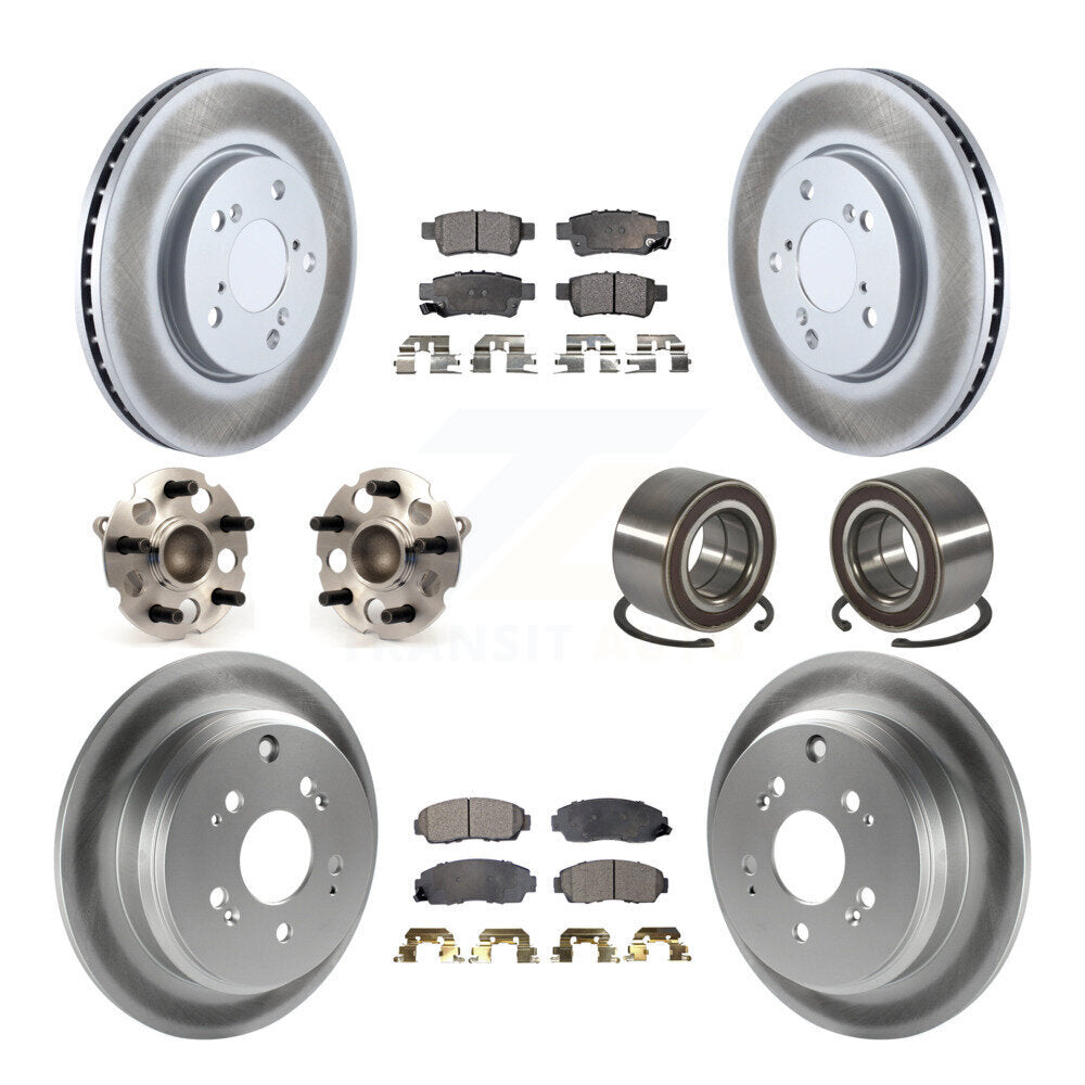 Hub Bearing Coated Brake Rotor Pad Front Rear Kit (10Pc) For 05-10 Honda Odyssey