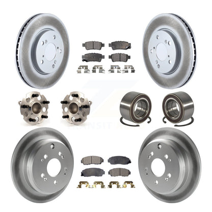 Hub Bearing Coated Brake Rotor Pad Front Rear Kit (10Pc) For 05-10 Honda Odyssey