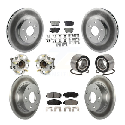 Hub Bearing Coated Brake Rotor Pad Front Rear Kit (10Pc) For 2004-2008 Acura TSX