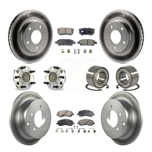 Hub Bearing Coated Disc Brake Rotor Pads Front Rear Kit (10Pc) For Dodge Caliber