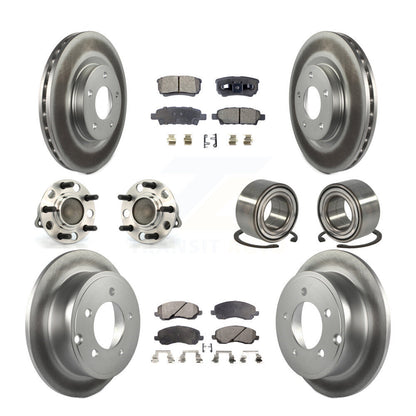 Hub Bearing Coat Brake Rotor Pads Front Rear Kit (10Pc) For Jeep Patriot Compass