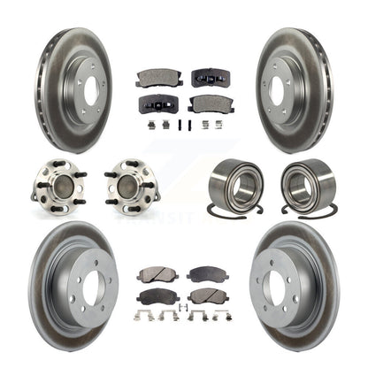 Hub Bearing Coat Brake Rotor Pads Front Rear Kit (10Pc) For Jeep Patriot Compass