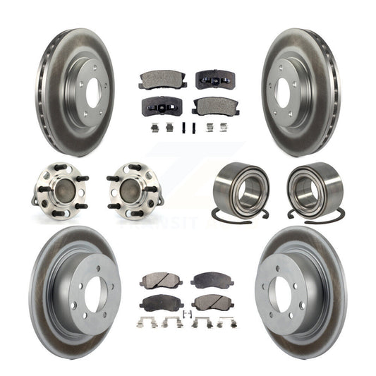 Hub Bearing Coat Brake Rotor Pads Front Rear Kit (10Pc) For Jeep Patriot Compass