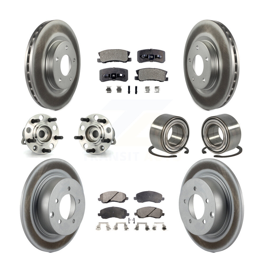 Hub Bearing Coat Brake Rotor Pads Front Rear Kit (10Pc) For Jeep Patriot Compass