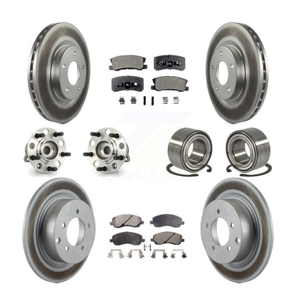 Hub Bearing Coat Brake Rotor Pads Front Rear Kit (10Pc) For Jeep Patriot Compass