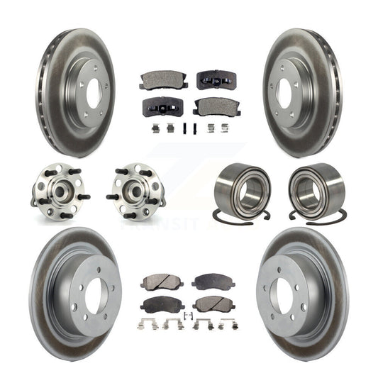 Hub Bearing Coat Brake Rotor Pads Front Rear Kit (10Pc) For Jeep Patriot Compass