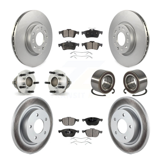 Hub Bearing Coated Disc Brake Rotor Pads Front Rear Kit (10Pc) For Mazda 3 Sport