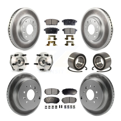 Hub Bearing Coat Brake Rotor Pads Front Rear Kit (10Pc) For 07-12 Mazda CX-7 AWD