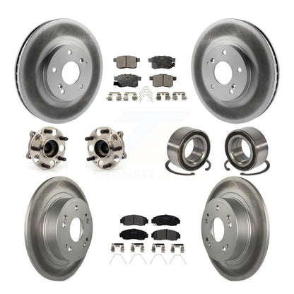 Hub Bearing Coated Brake Rotor Pads Front Rear Kit (10Pc) For Honda Accord Acura