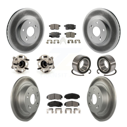 Hub Bearing Coated Brake Rotor Pads Front Rear Kit (10Pc) For Honda Accord Acura