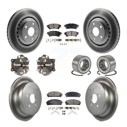 Hub Bearing Coated Brake Rotor & Pad Front Rear Kit (10Pc) For Toyota Highlander